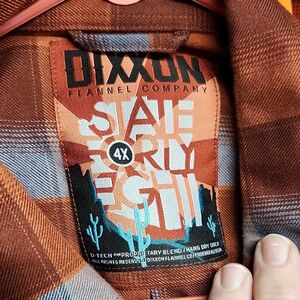 DIXXON Orange and Blue Plaid Flannel